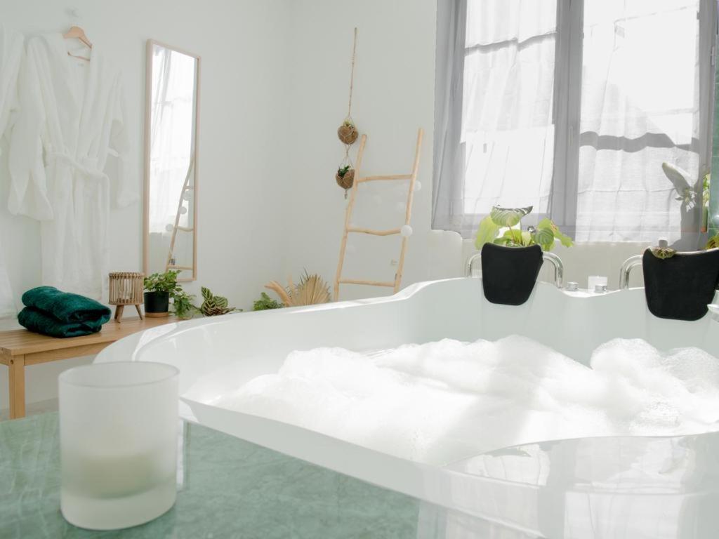 Evasion Tropicale - Studio Avec Spa, Cosy Et Renove Au Coeur De Soissons - 2 Pers Exterior photo
